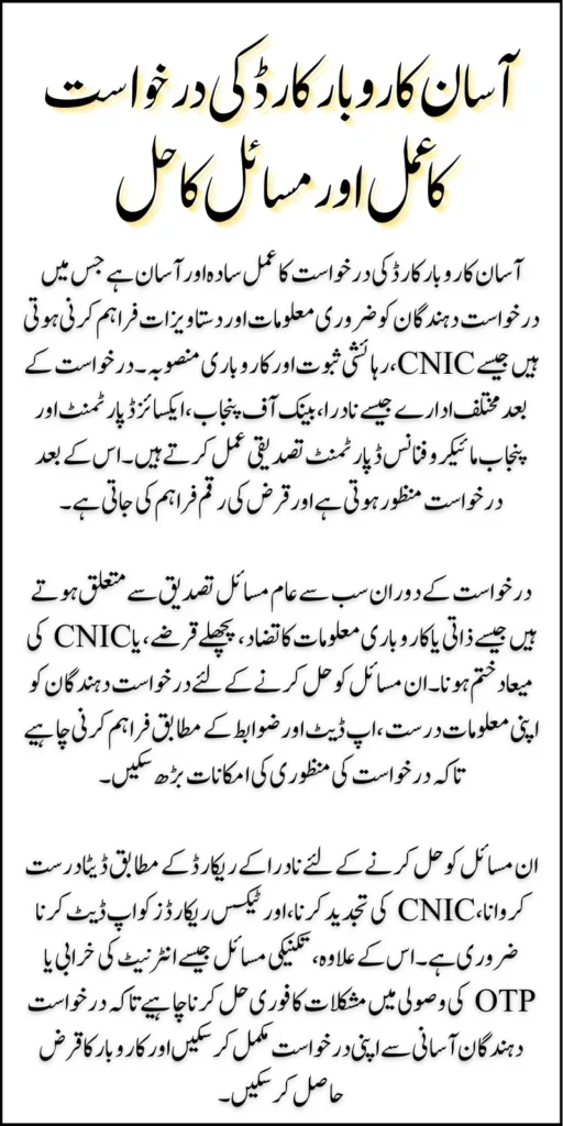 Common Problems And Solution For Asan Karobar Card To Get Loan Easily By Punjab Government In 2025 Complete Details