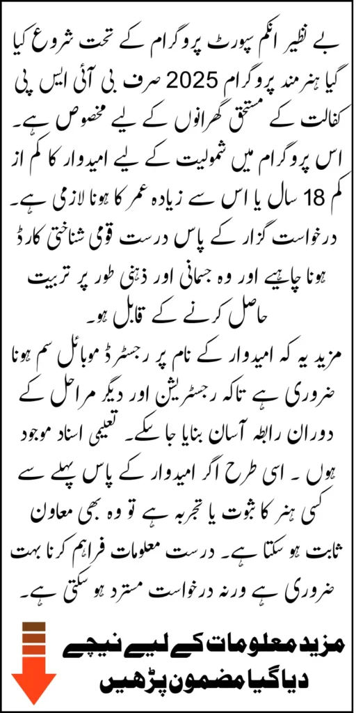 BISP Hunarmand Program 2025 – Free Training Courses, Locations, And Requirements Details