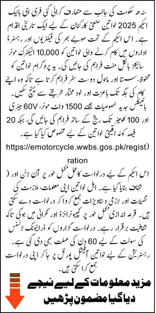 Sindh Free E-Bike Scheme 2025: Eligibility, Registration Process, And Key Features Details