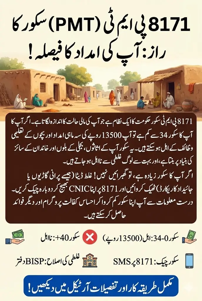 8171 PMT Score for Ehsaas Program: Step-by-Step Method to Check Your Poverty Score Online and Confirm If You Qualify or Not