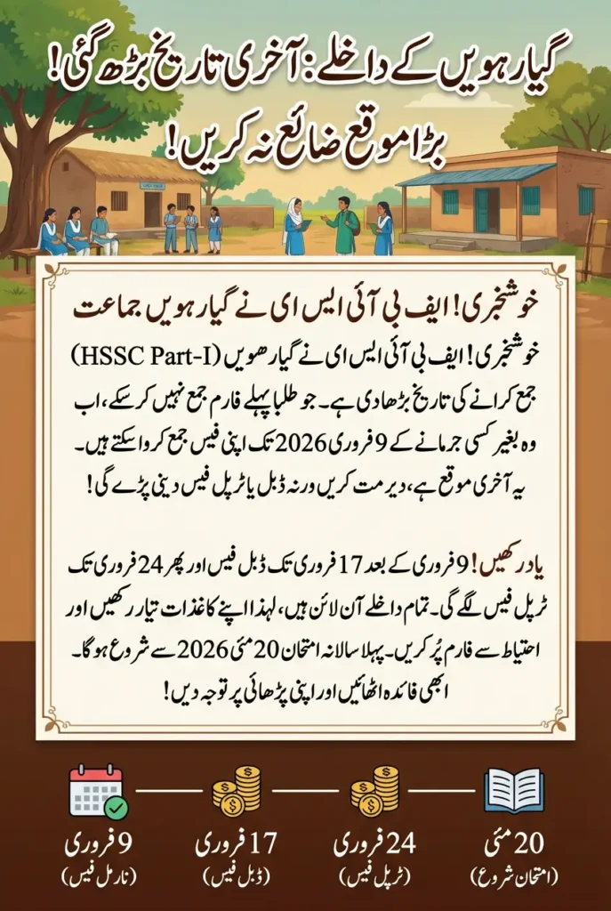 FBISE HSSC Part-I Admission Deadline Extended 2026: Check New Dates & Fee